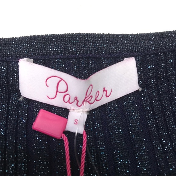 Parker Hillary Sparkly Green Blue Fuzzy Sweater - Picture 11 of 15